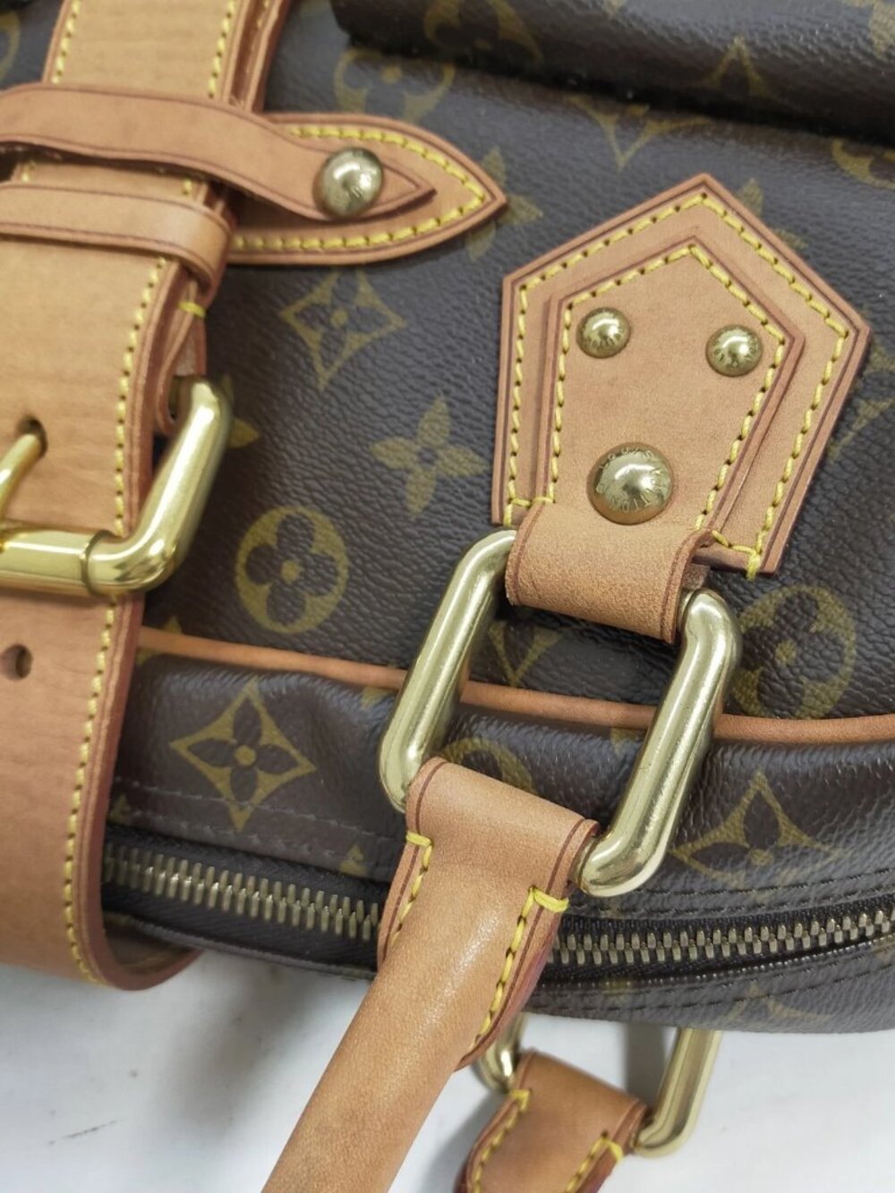 Authentic Louis Vuitton Manhattan GM Monogram Canvas Satchel Top Handle Bag - Picture 9 of 16